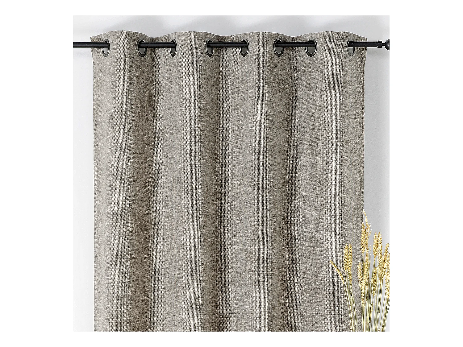 Rideau velours plat à oeillets