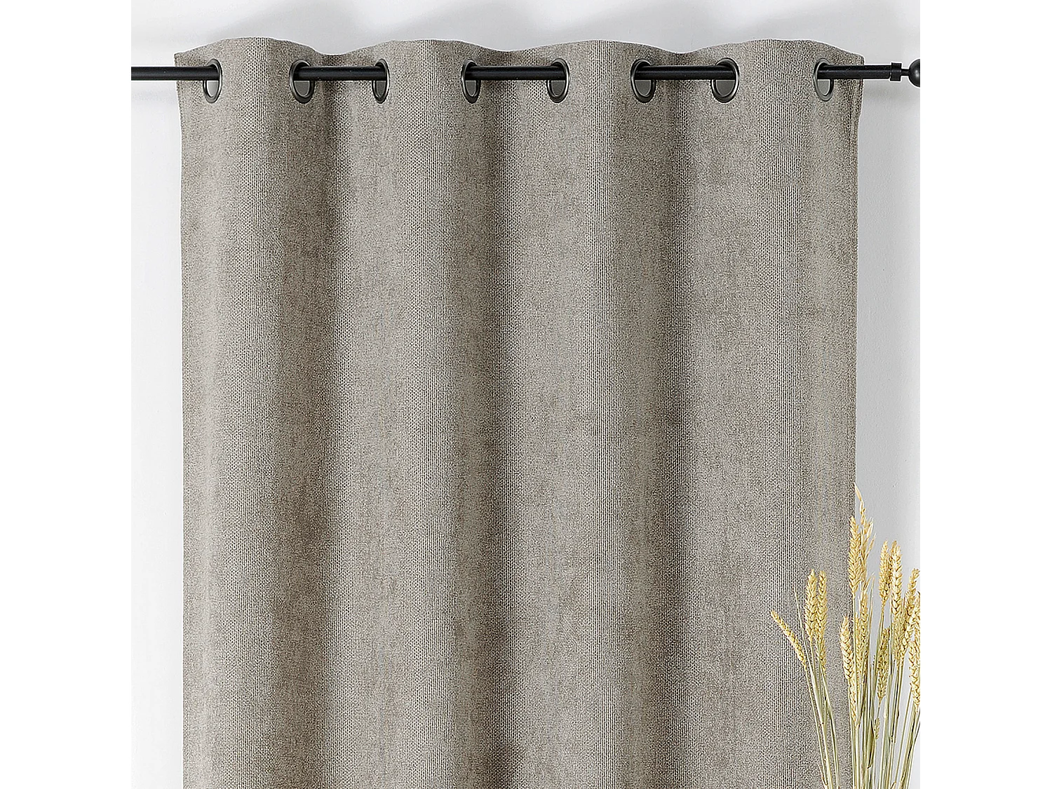 Cortina de Ojales Lisa con Efecto Jaspeado 145 x 260 cm