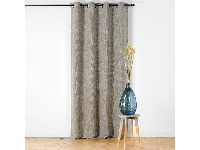 Cortina de Ojales Lisa con Efecto Jaspeado 145 x 260 cm