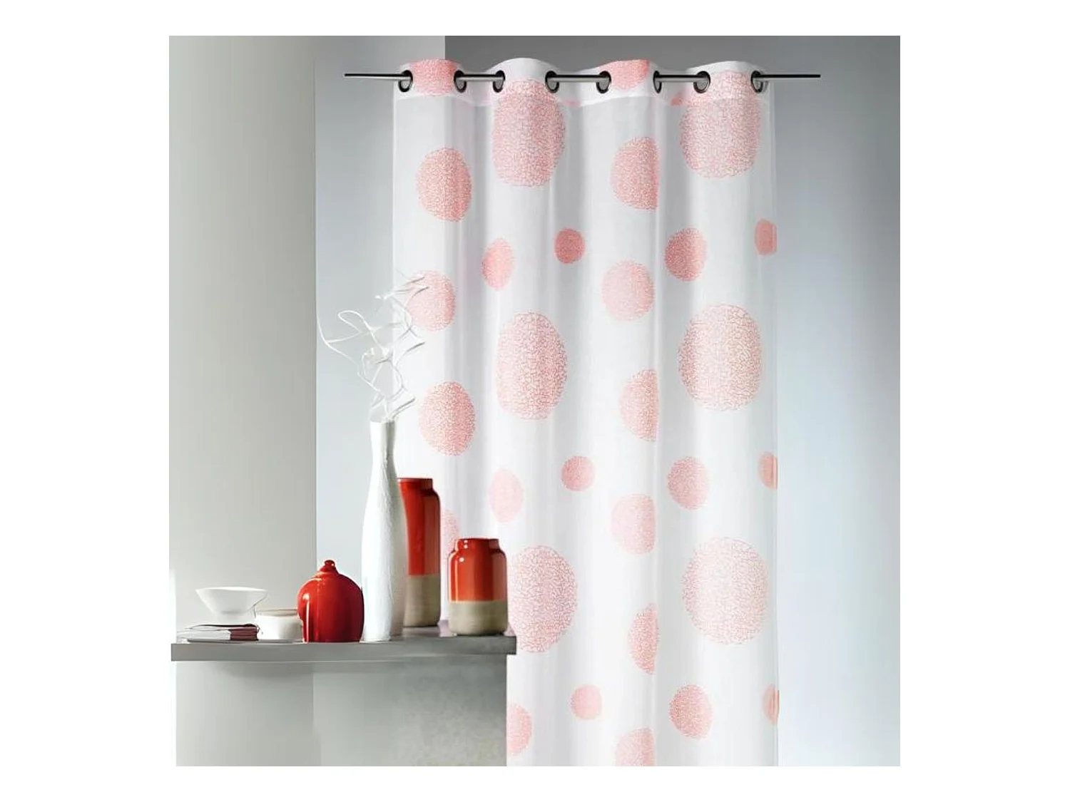 Visillo en Estameña Fantasía Estampado Plata