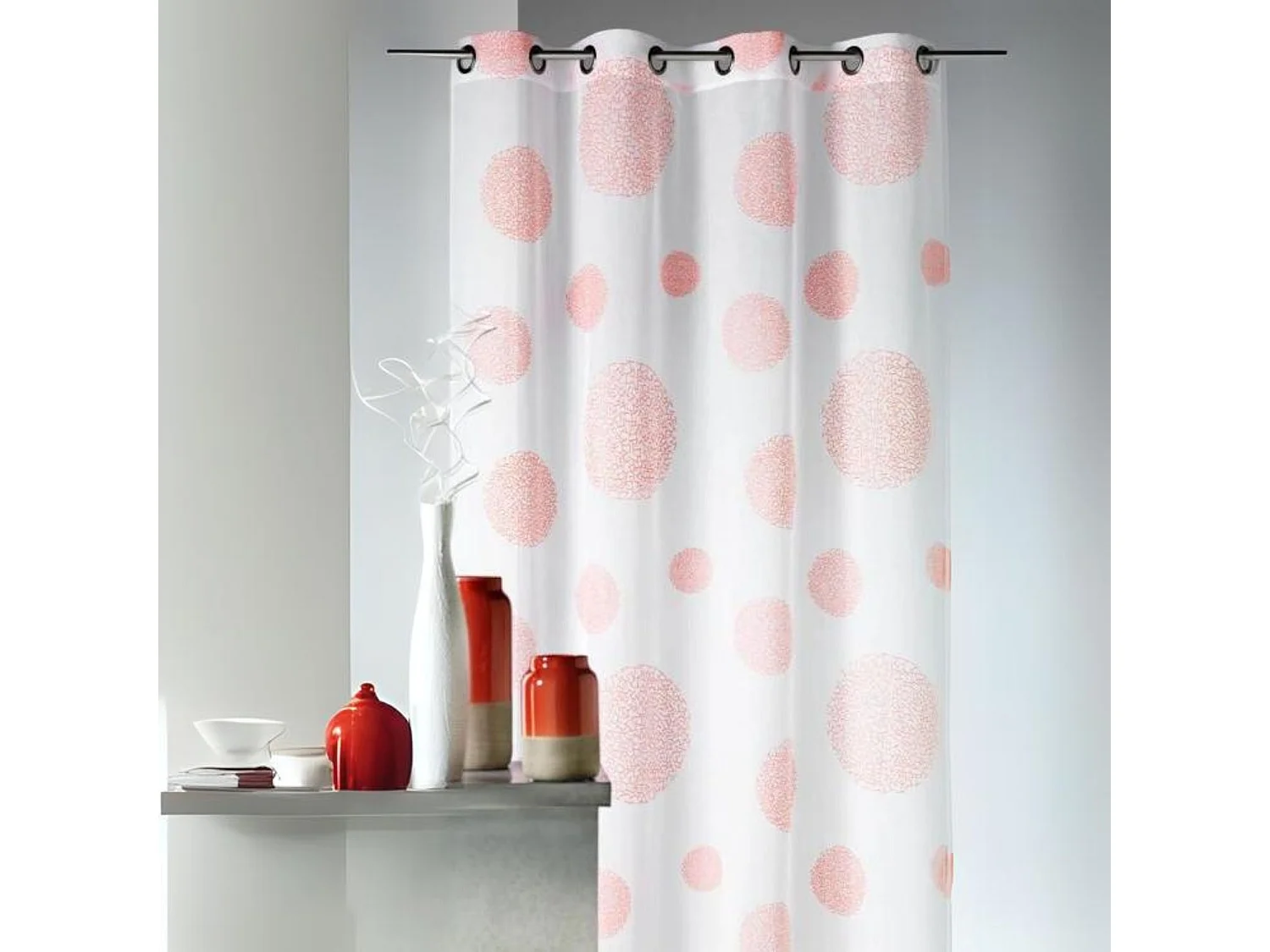 Visillo en Estameña Fantasía Estampado Plata