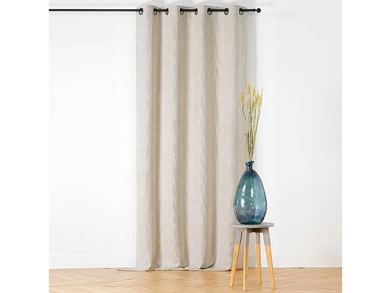 Cortina de Ojales Lisa con Efecto Jaspeado 145 x 260 cm