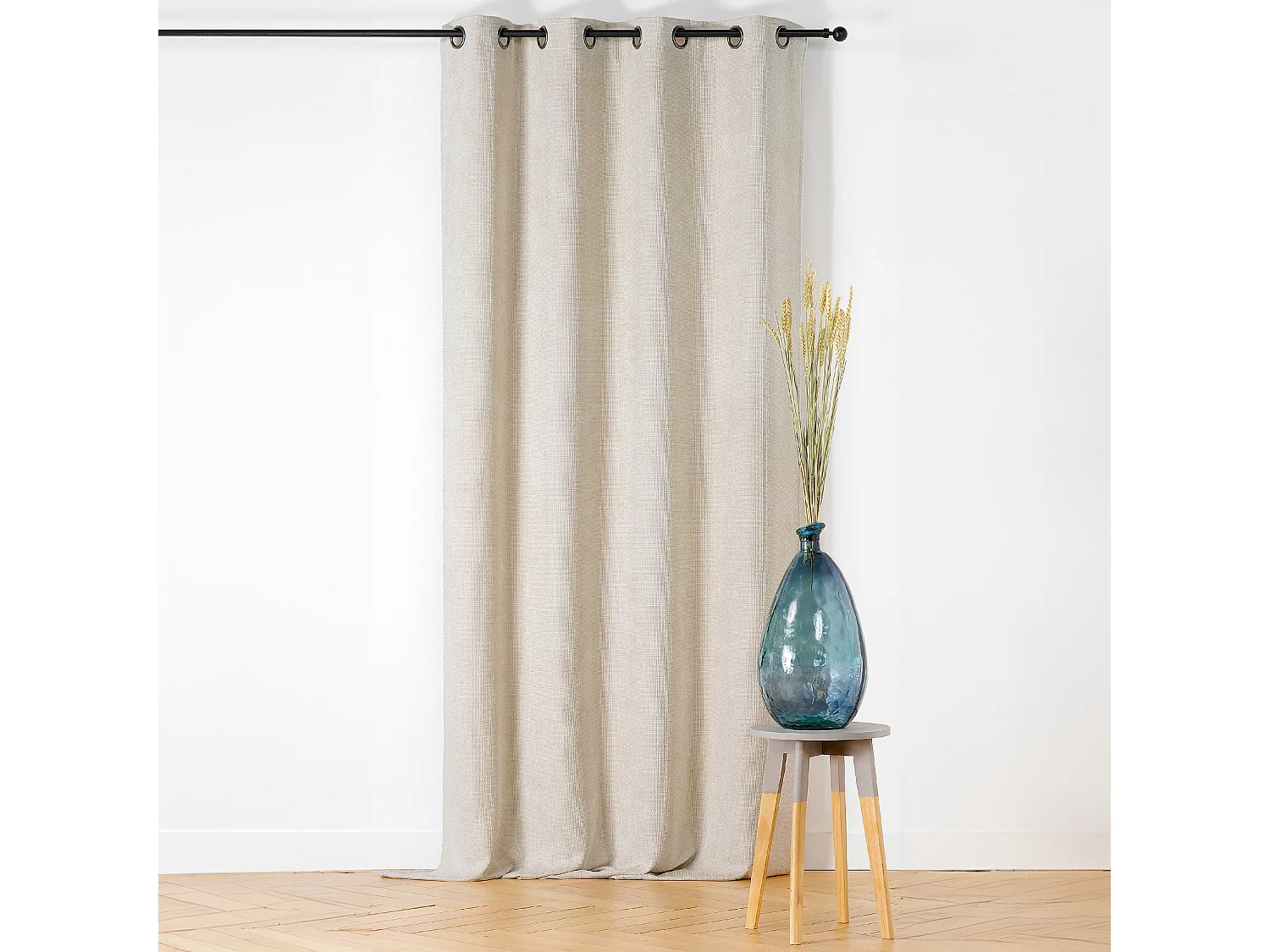 Rideau velours plat à oeillets