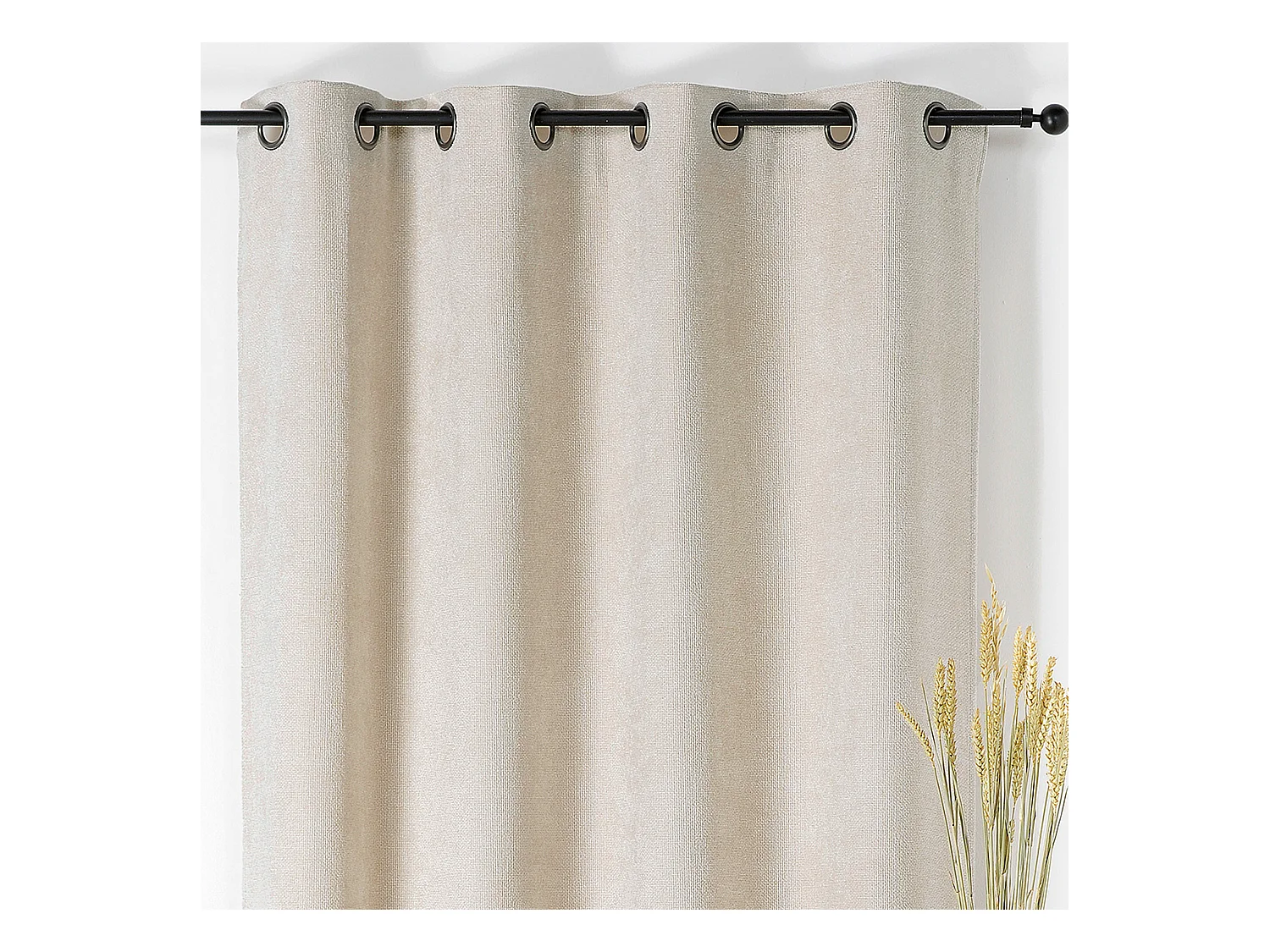 Rideau velours plat à oeillets