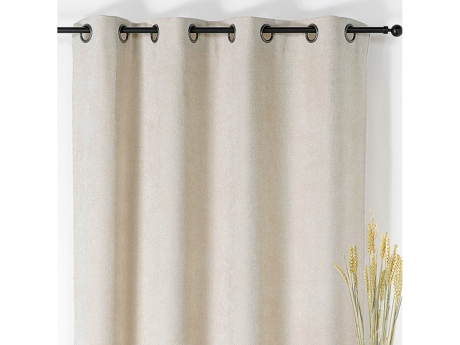 Ösenvorhang Uni mit Mélange-Effekt 145 x 260 cm