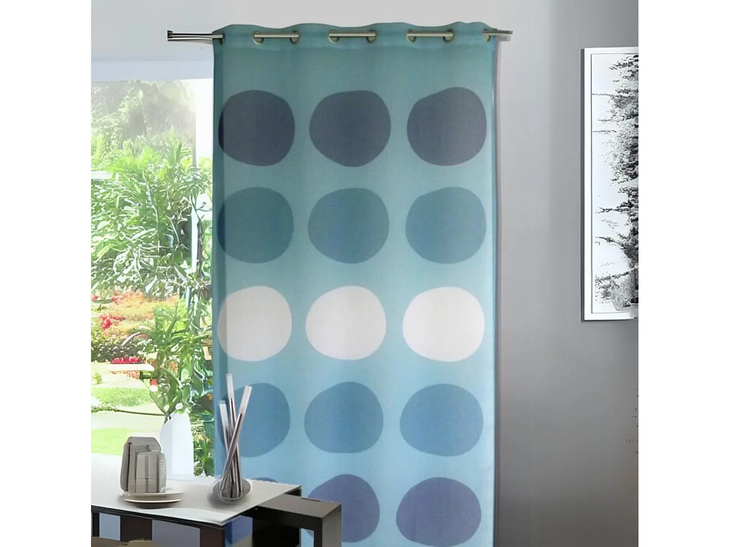 Voilage étamine avec des "Gros Pois"