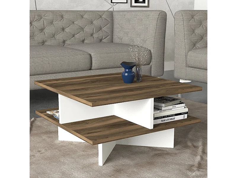 Couchtisch Hamton Walnuss Weiß