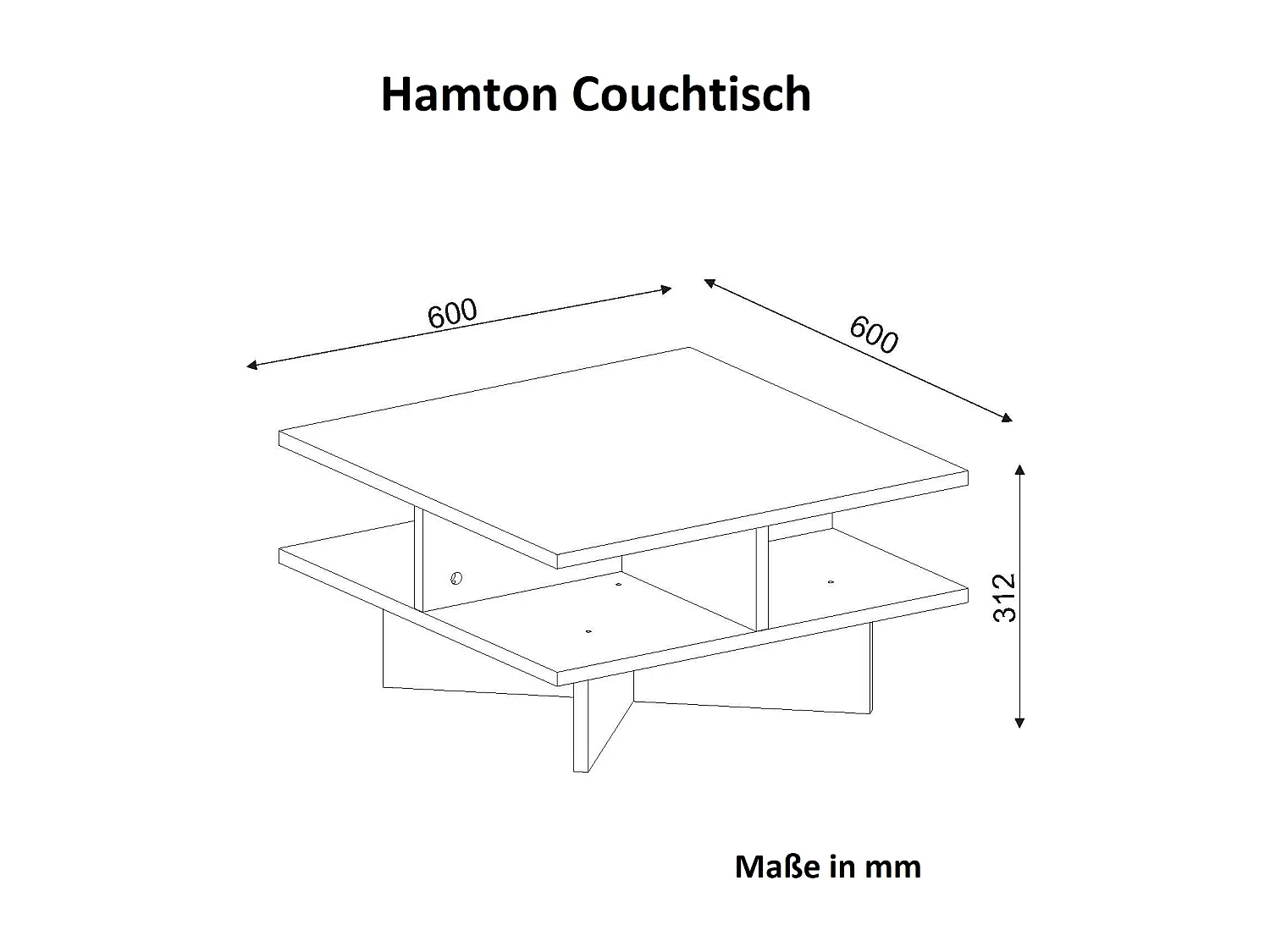 Couchtisch Hamton Walnuss Weiß