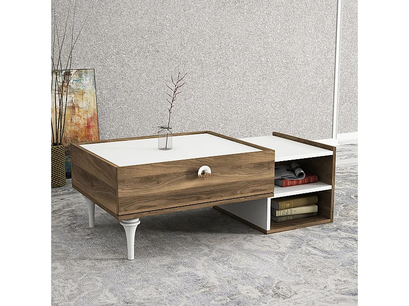 Couchtisch Destina Weiß Walnuss