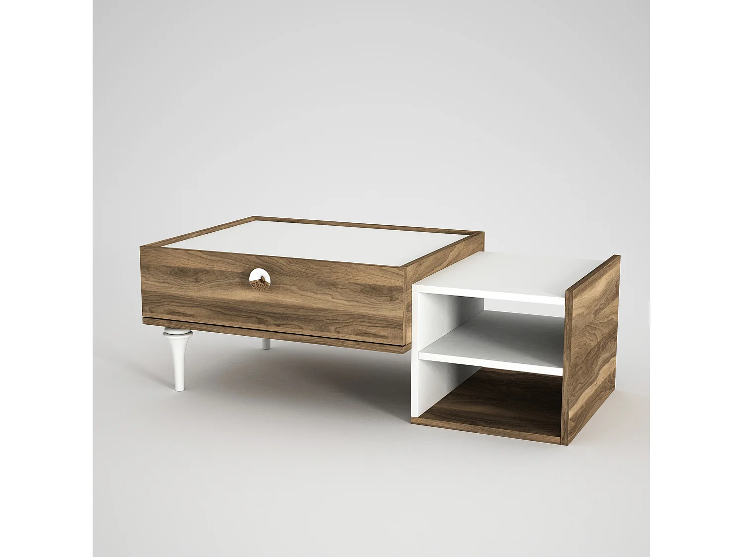 Couchtisch Destina Weiß Walnuss