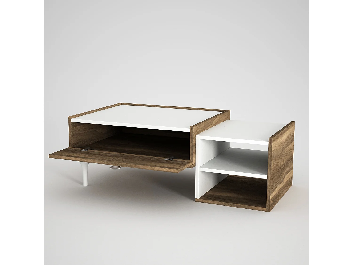 Couchtisch Destina Weiß Walnuss