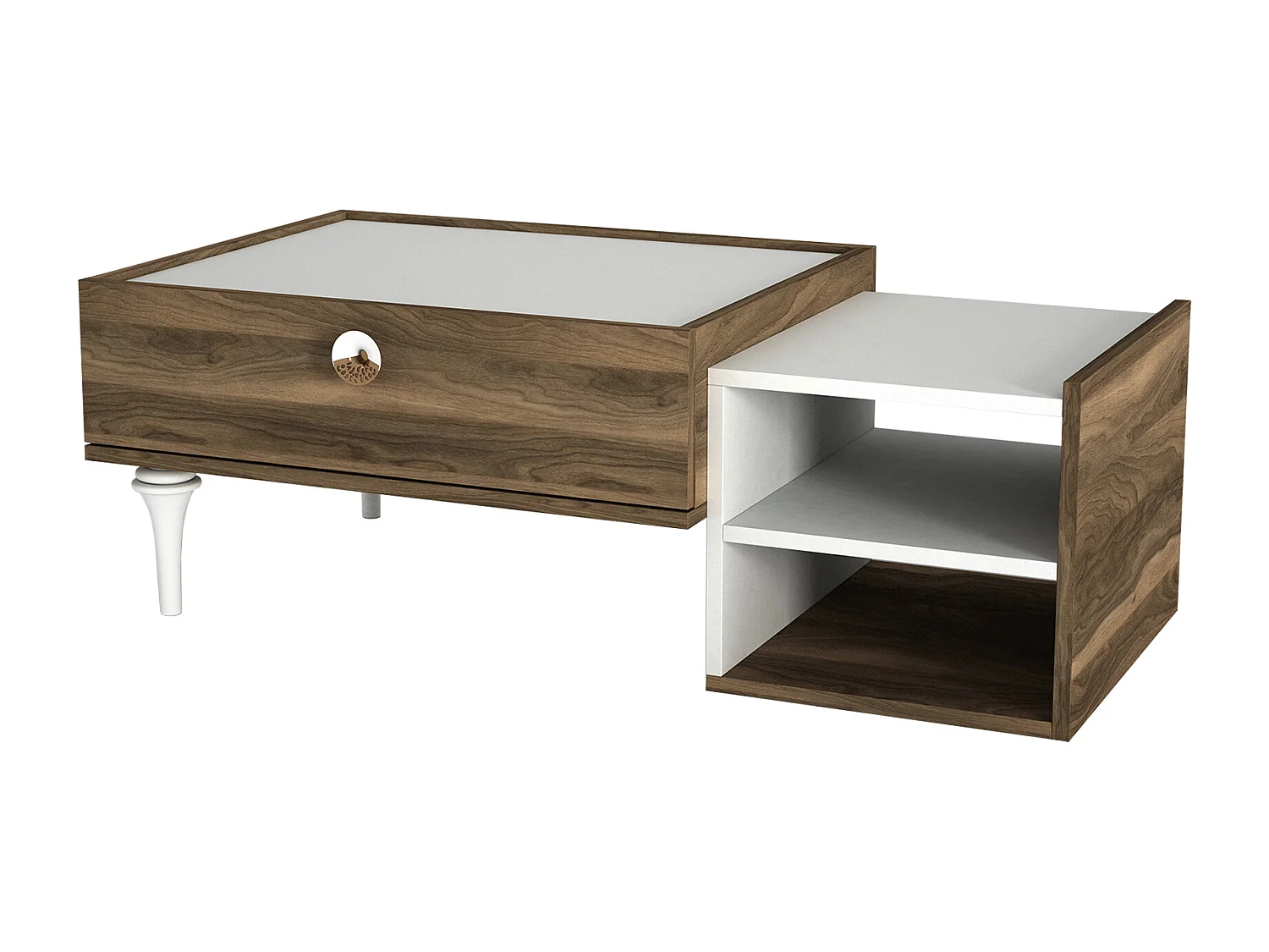 Couchtisch Destina Weiß Walnuss