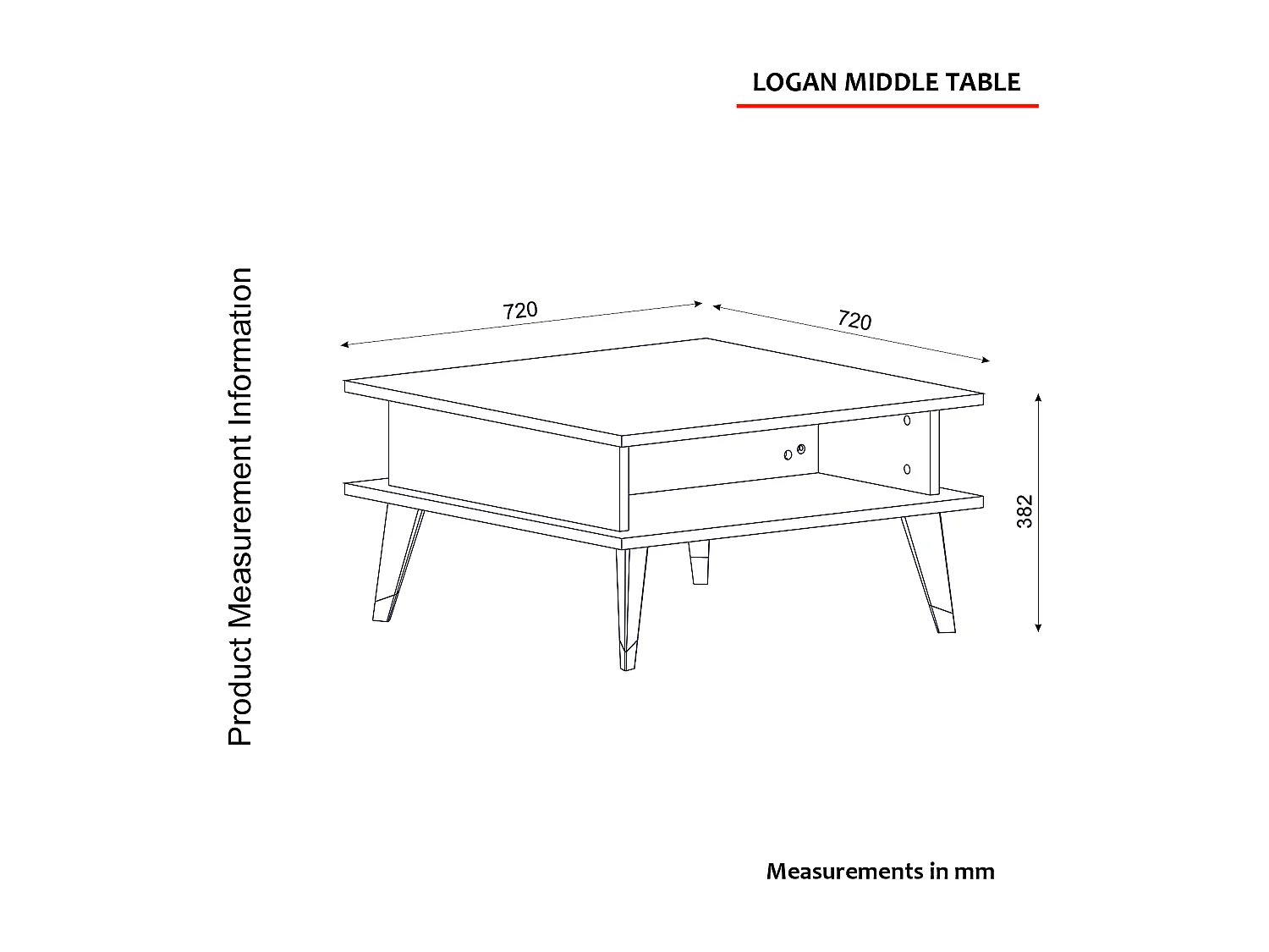 Couchtisch Logan Walnuss Grau