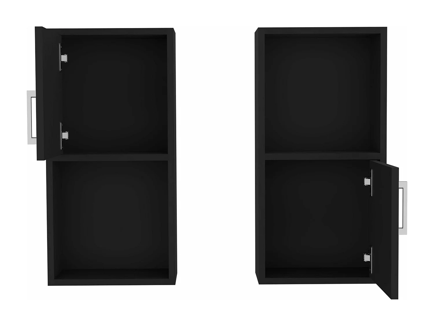 Set de Muebles auxiliares de baño en melamina con 4 estantes y 2 puertas , negro , 60.1 cm X 30 cm X 16 cm