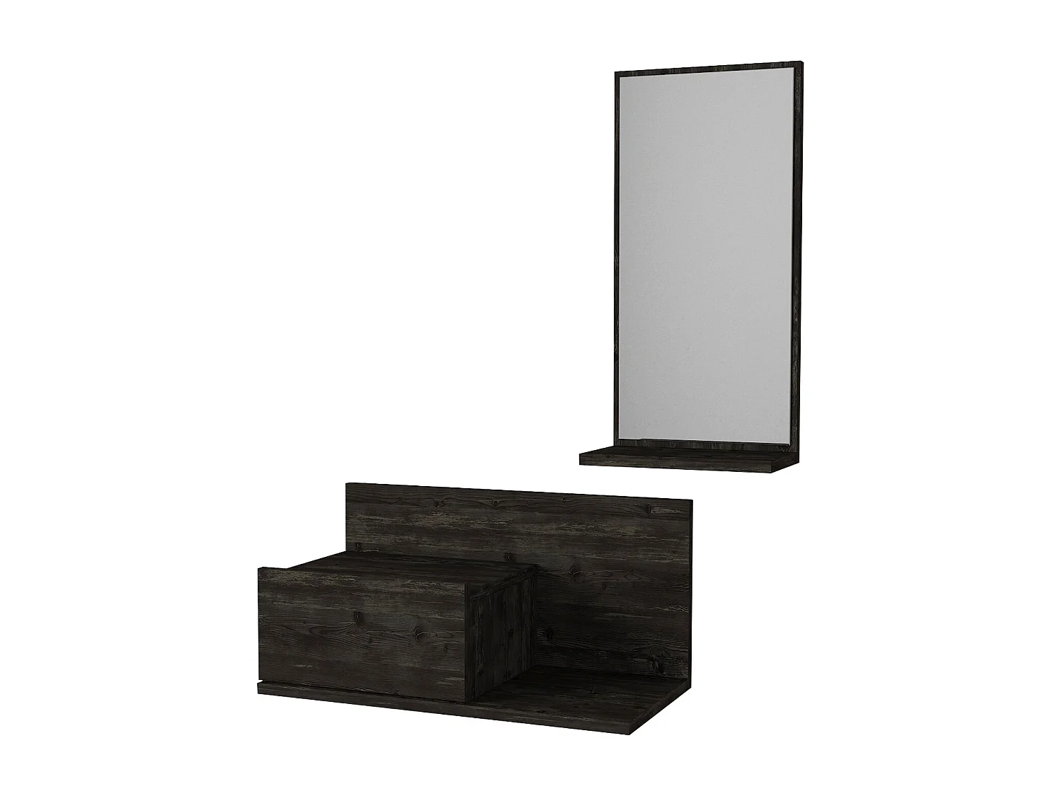 Konsolentisch mit Spiegel Drax Hängend Rebab Dunkelgrau