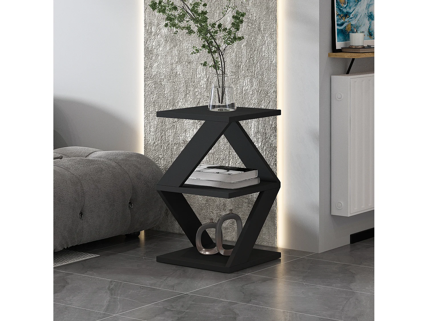 Beistelltisch Tulpe Grau (Antrazit)