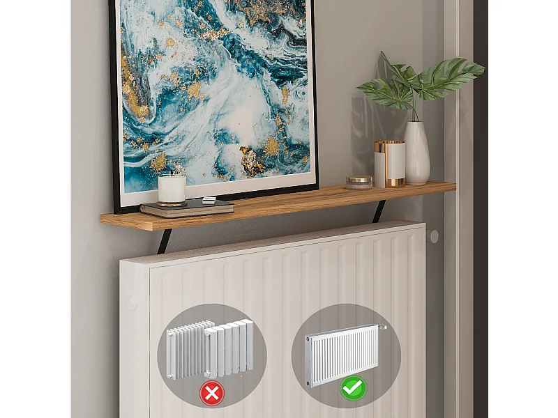 Heizkörperregal Adin Braun 110cm ohne bohren 92451