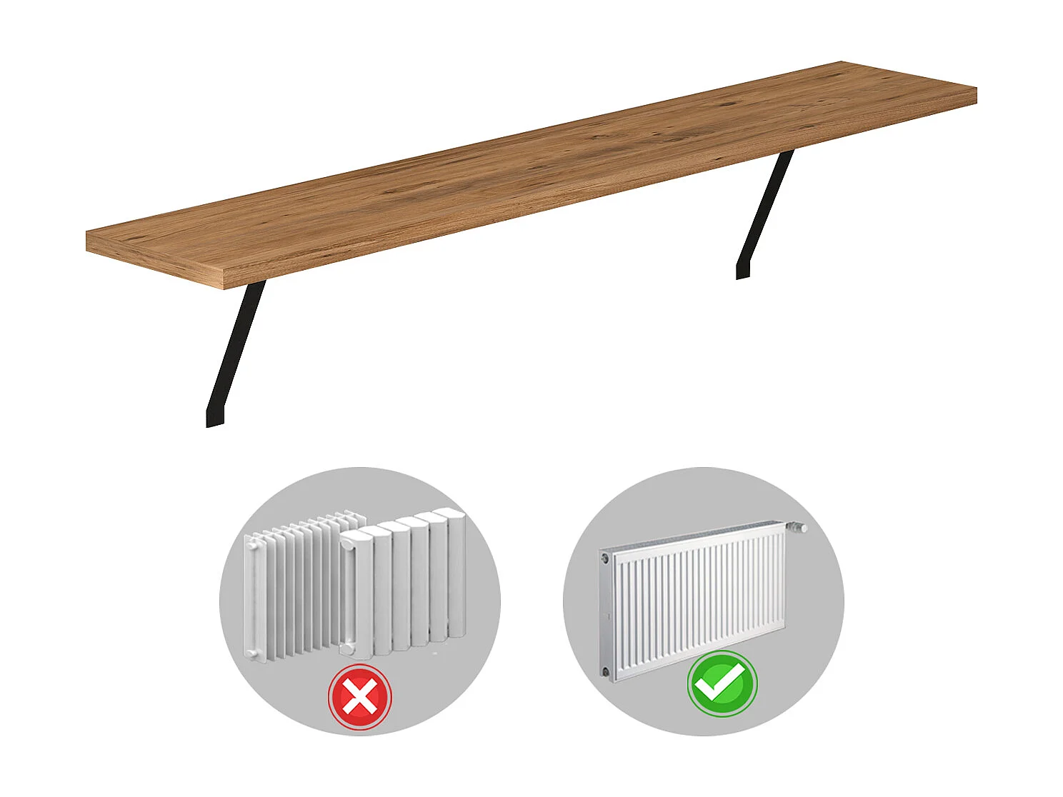 Heizkörperregal Adin Braun 110cm ohne bohren 92451