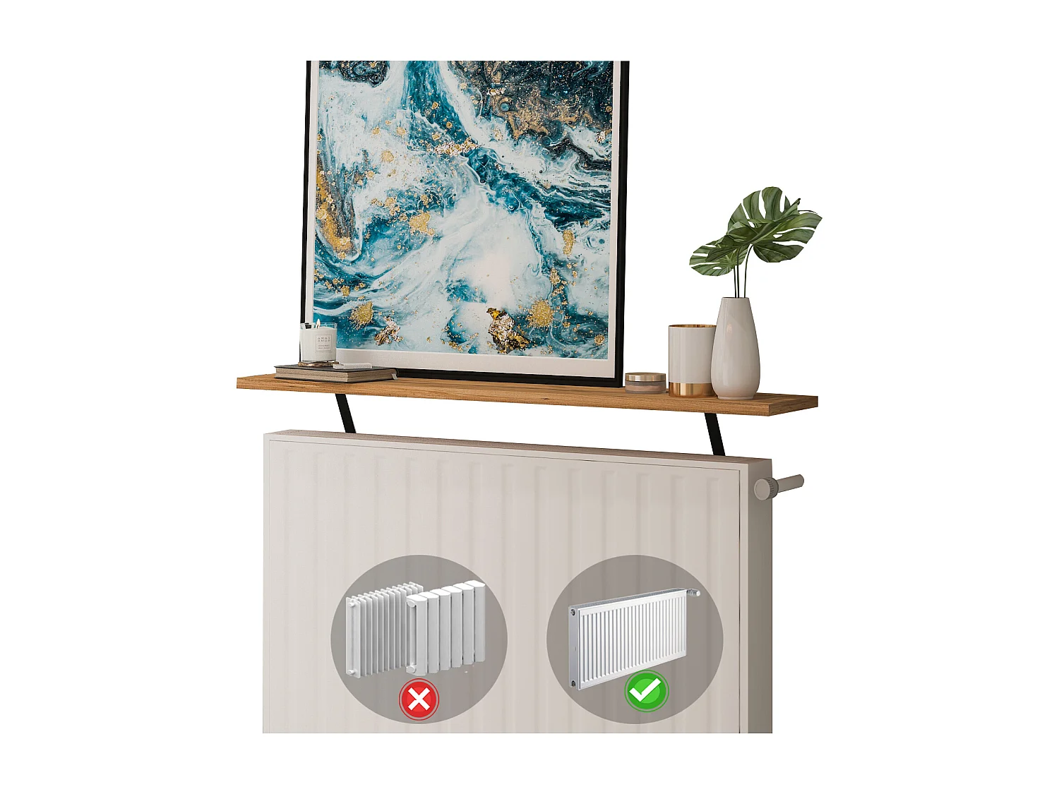 Heizkörperregal Adin Braun 110cm ohne bohren 92451