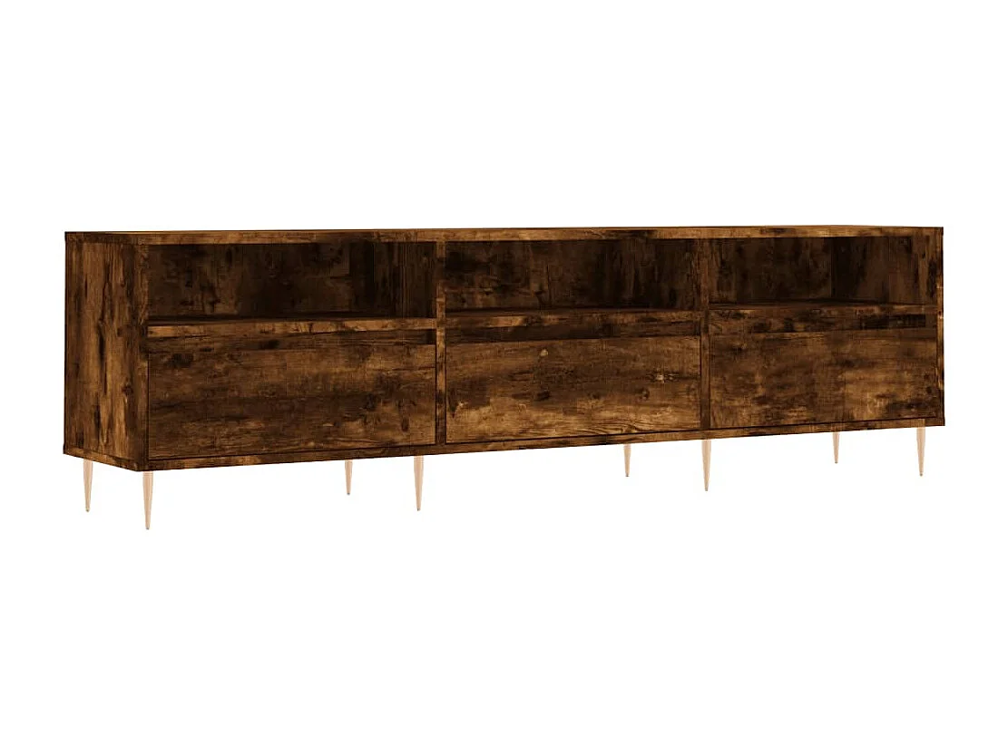 Mueble de TV madera contrachapada roble ahumado 150x30x44,5 cm