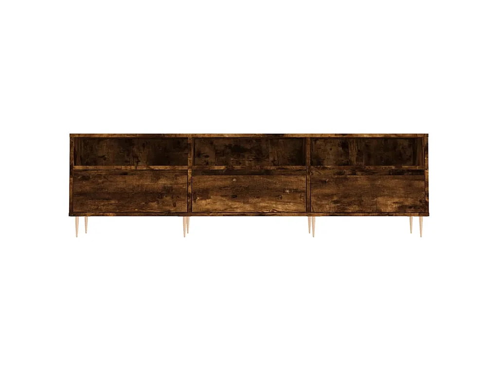 Mueble de TV madera contrachapada roble ahumado 150x30x44,5 cm