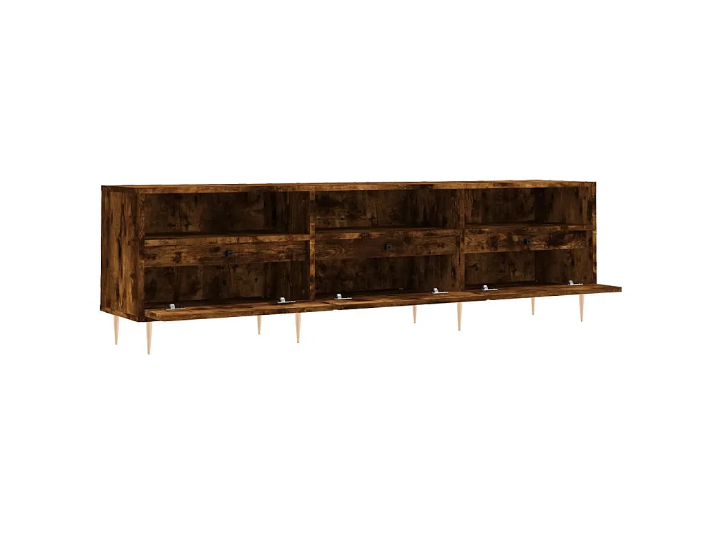Mueble de TV madera contrachapada roble ahumado 150x30x44,5 cm