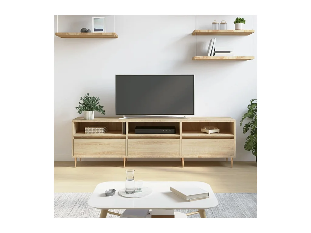 Meuble TV chêne sonoma 150x30x44,5 cm bois d'ingénierie