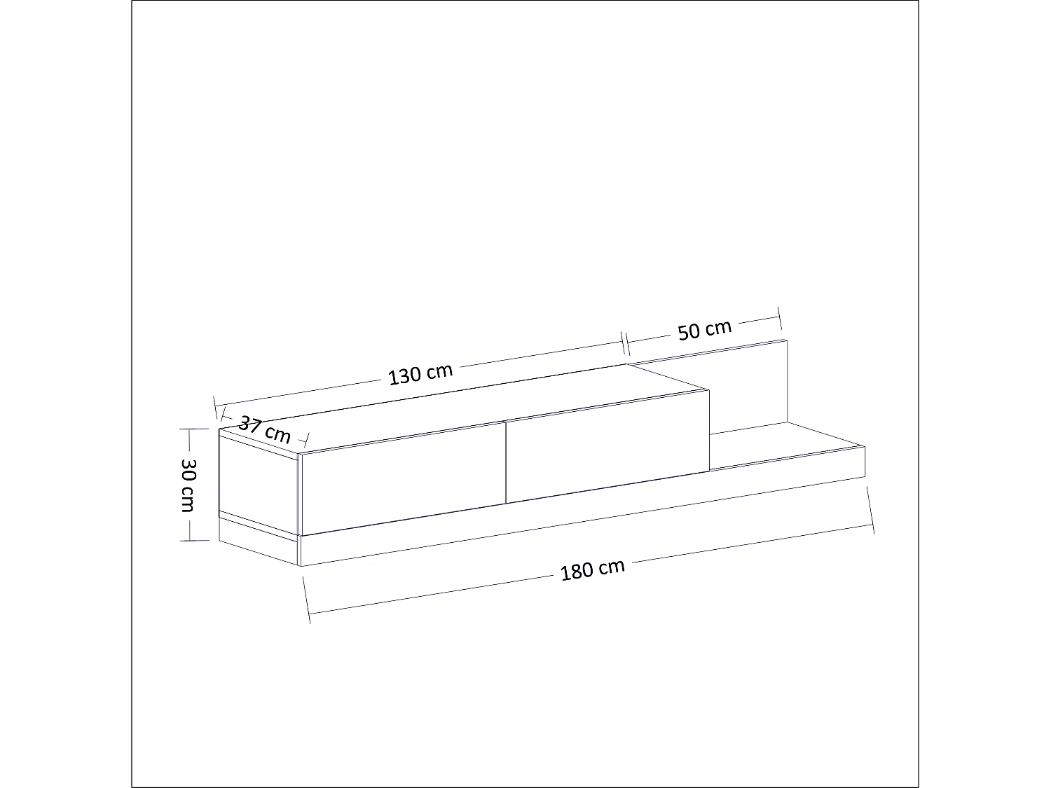 TV Lowboard Majör Anthrazit Beige (teil Marmor Optik) 9024