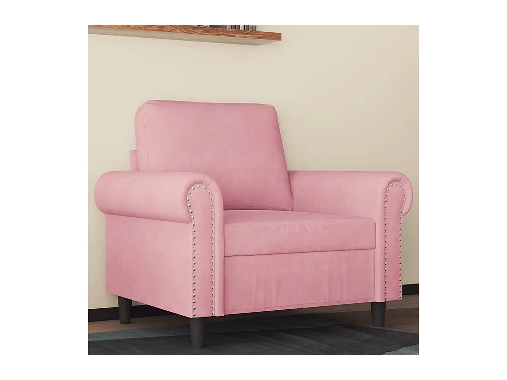 Fauteuil Rose 60 cm Velours