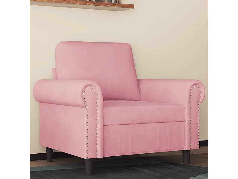 Fauteuil Rose 60 cm Velours