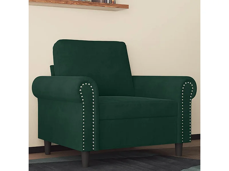 Fauteuil Vert foncé 60 cm Velours