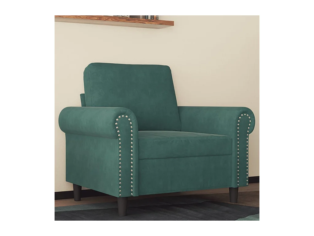 Fauteuil Vert foncé 60 cm Velours