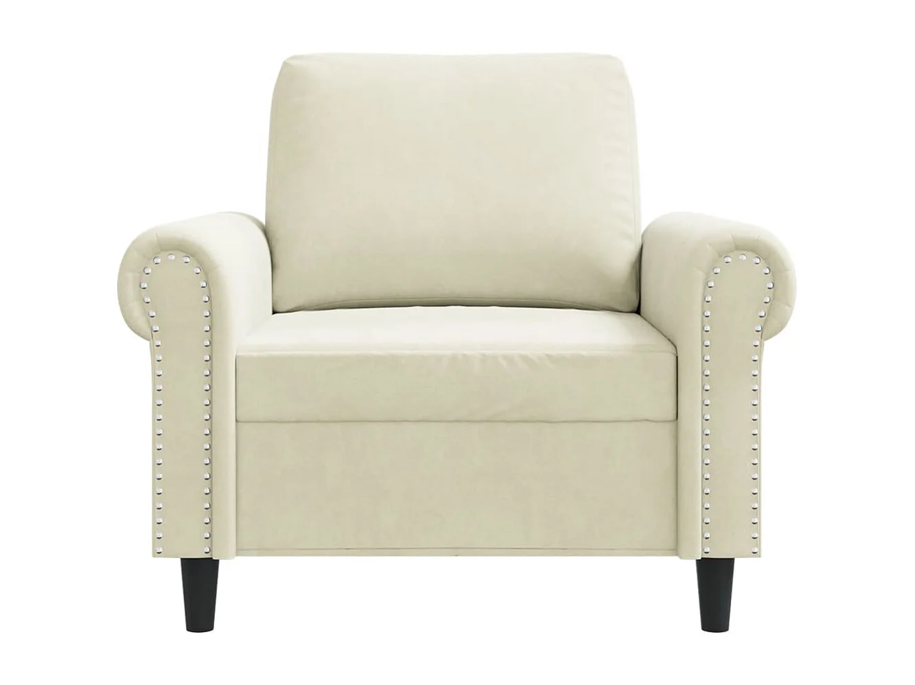 Fauteuil 60 cm fluweel crèmekleurig