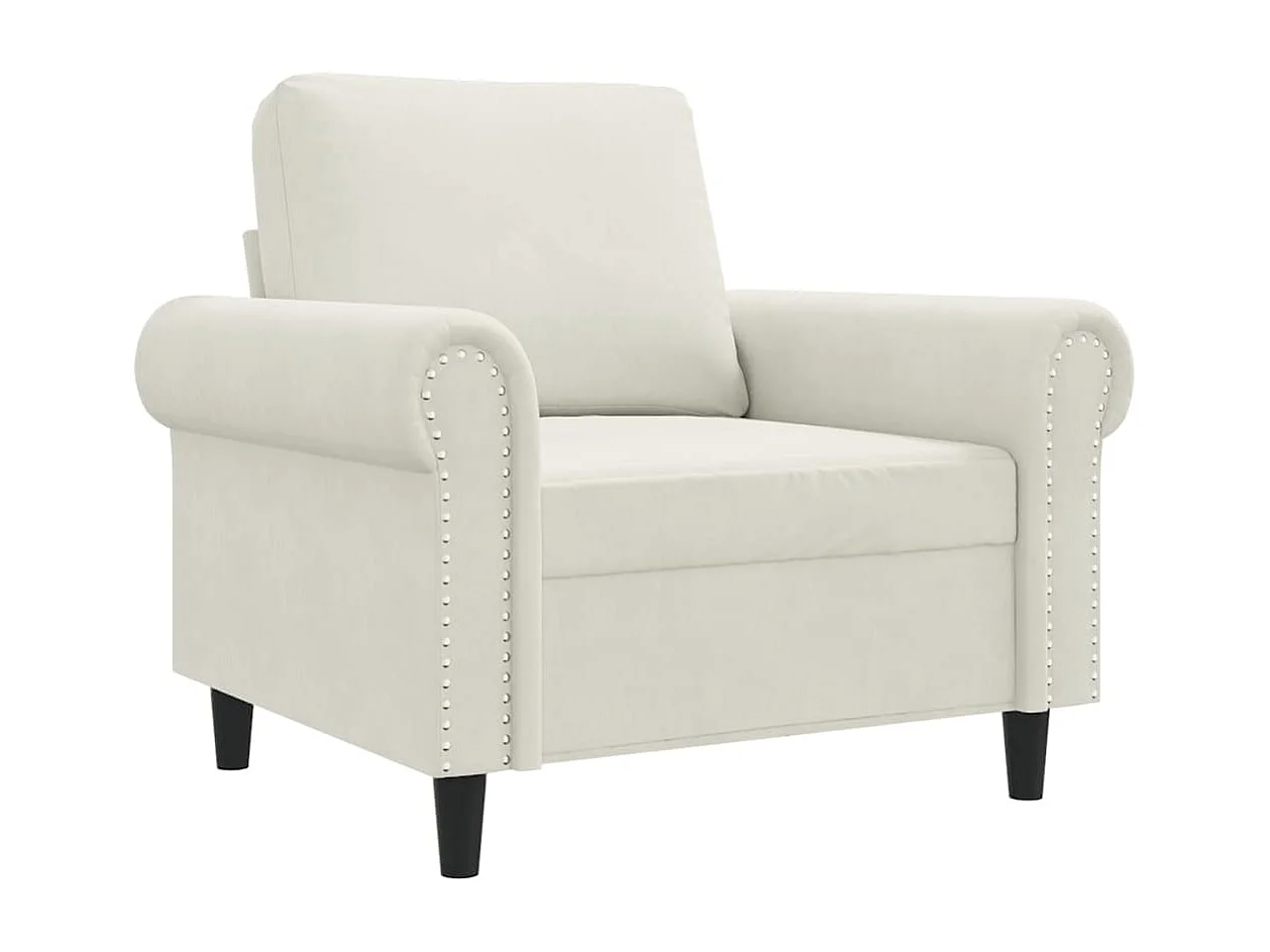 Fauteuil Crème 60 cm Velours