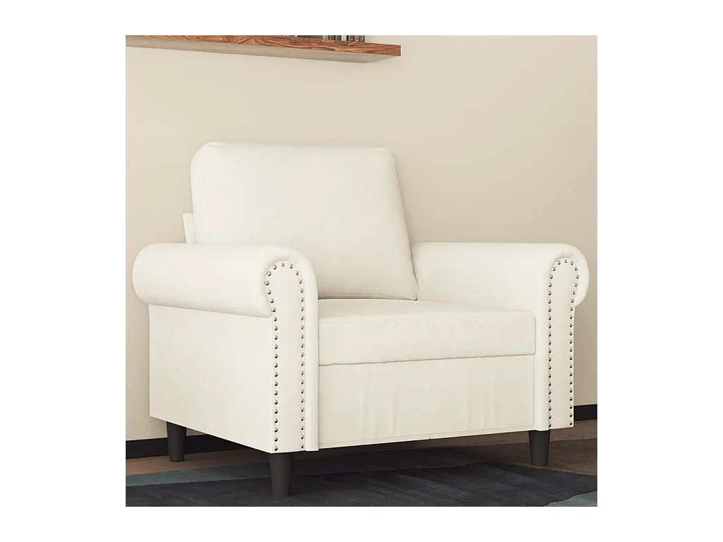 Fauteuil Crème 60 cm Velours