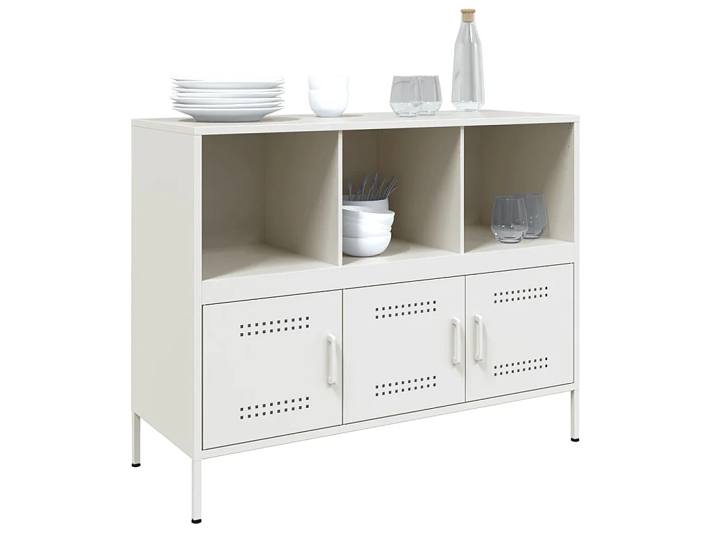 Buffet blanc 100,5x39x79 cm acier