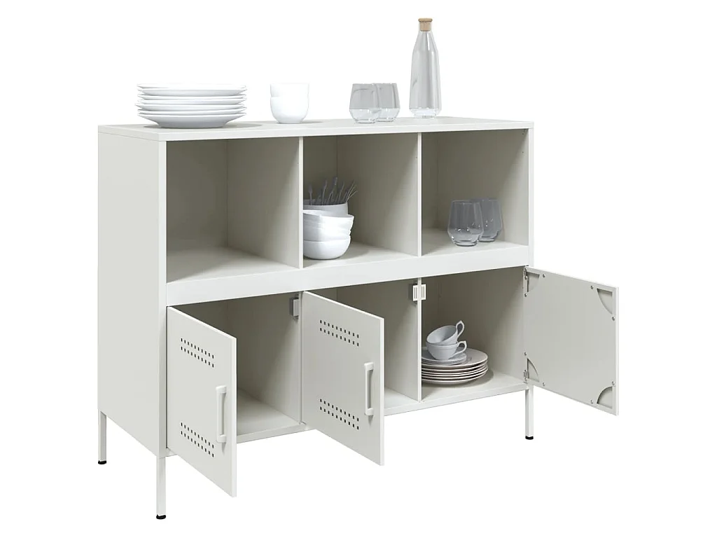 Buffet blanc 100,5x39x79 cm acier