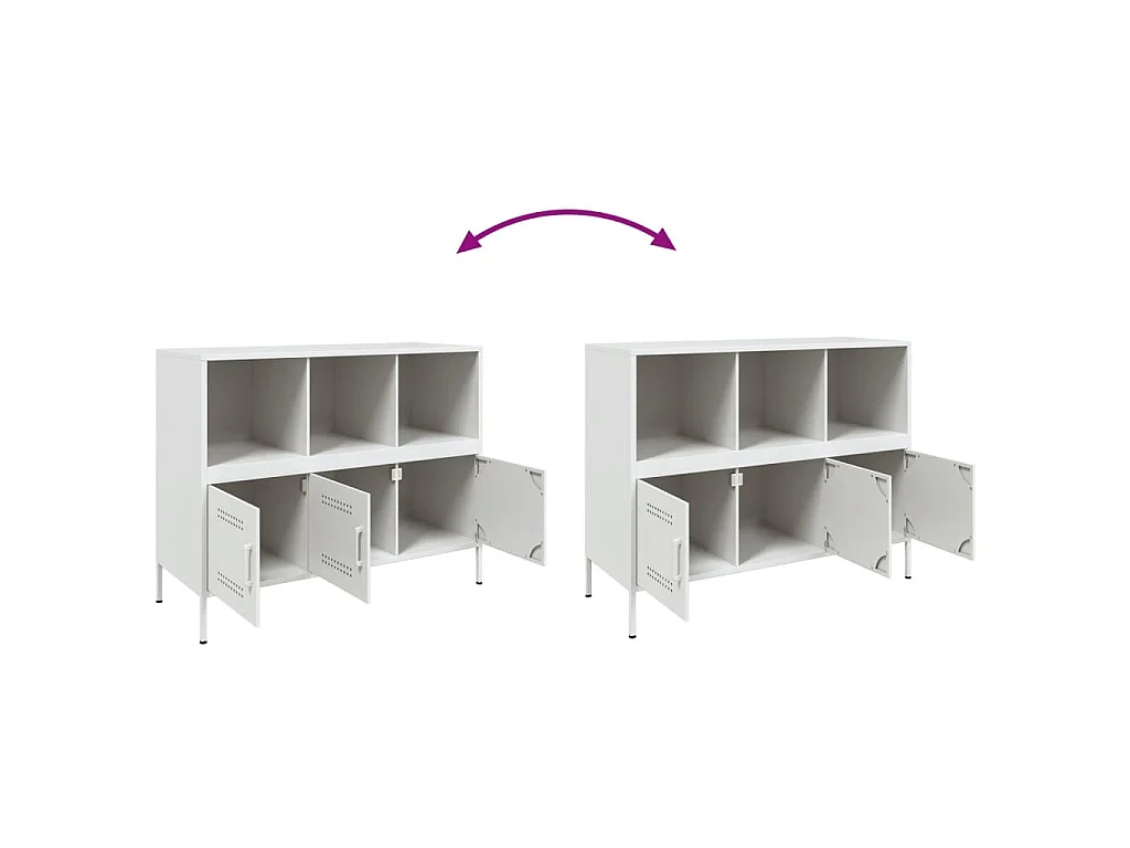 Buffet blanc 100,5x39x79 cm acier