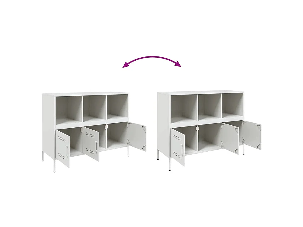 Buffet blanc 100,5x39x79 cm acier