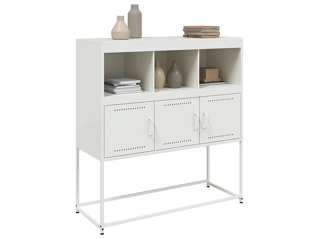 Buffet blanc 100,5x39x107 cm acier