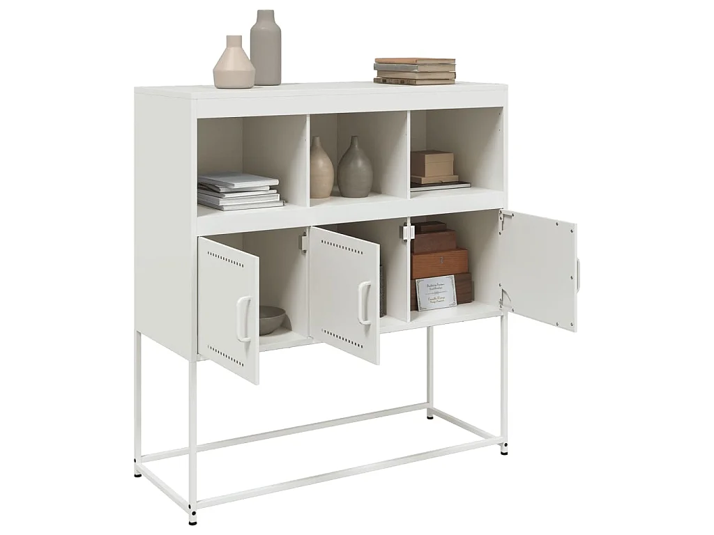 Buffet blanc 100,5x39x107 cm acier