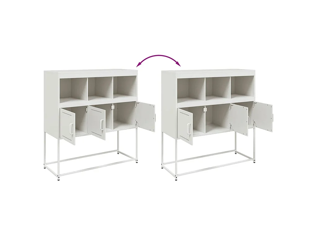 Buffet blanc 100,5x39x107 cm acier