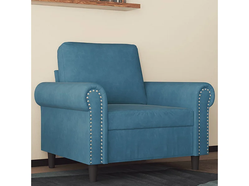 Fauteuil 60 cm fluweel blauw