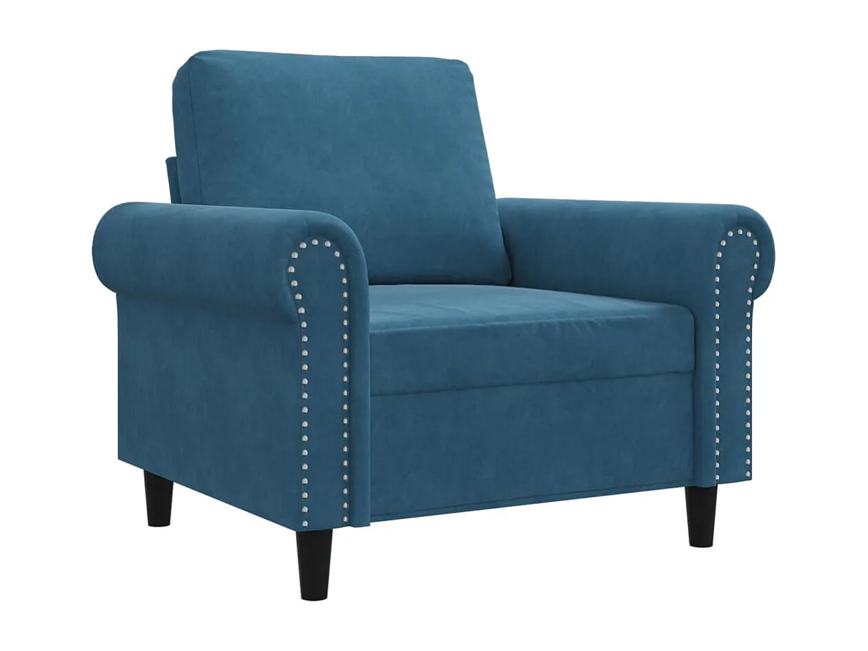Poltrona 60 cm veludo azul