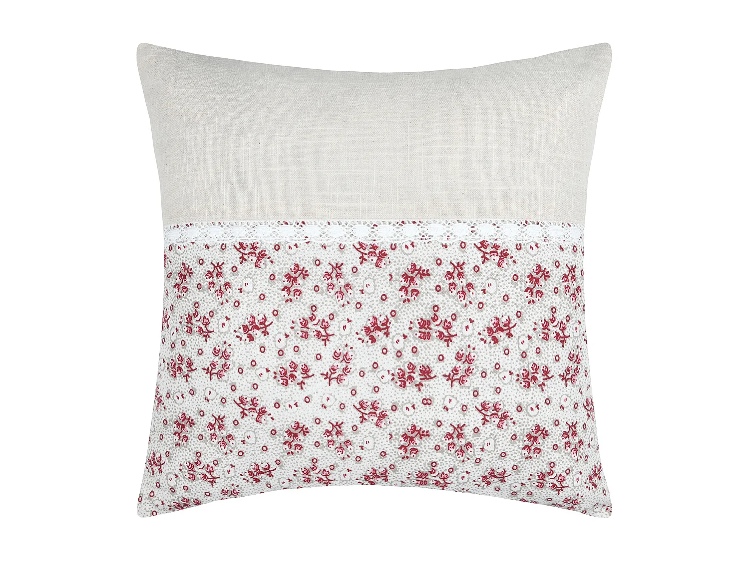 Coussin carré fleurs en coton