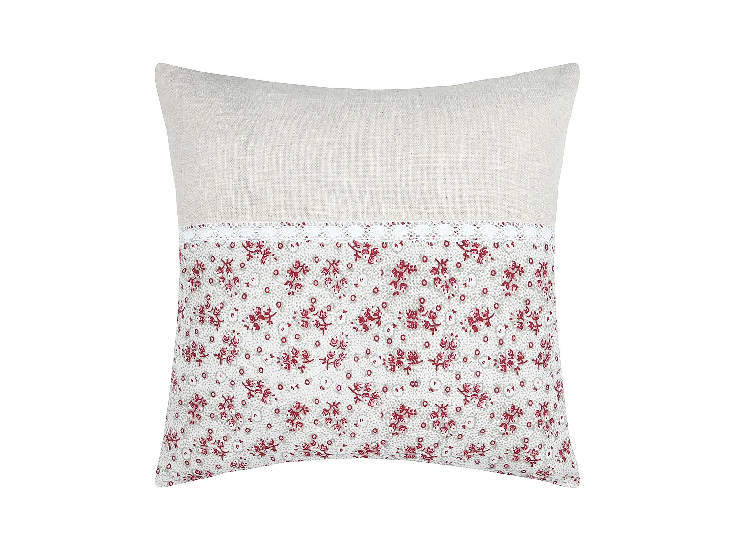 Coussin carré fleurs en coton