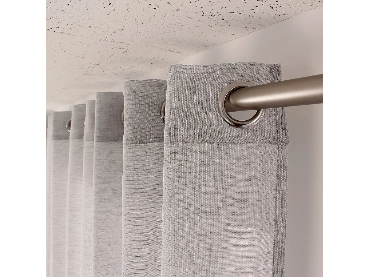 Rideau Voilage Effet Lin "Maya" 140x240cm Galet