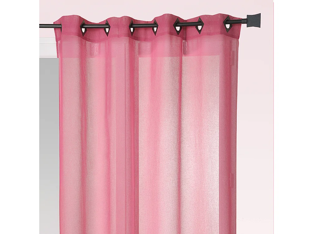 Voilage en Etamine Légère Unie à Oeillets Carrés