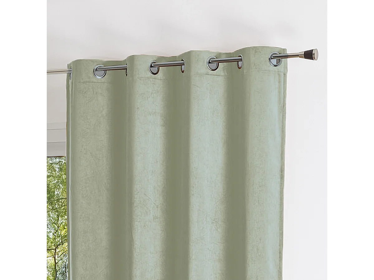 Cortina lisa efecto terciopelo de gamuza colorida 140 x 260 cm