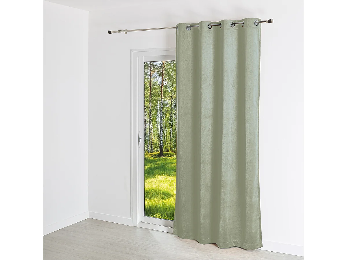 Cortina lisa efecto terciopelo de gamuza colorida 140 x 260 cm